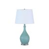 28" Teal Telli Pebble Mid-Century Resin Table Lamp