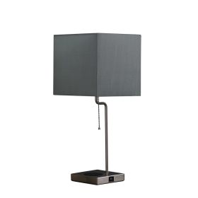 21.5-Inch Aston Square Table Lamp w/ Charging Station