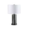 21.25" In Cynx Led Night Light Mid-Century Glass Black Chrome Table Lamp