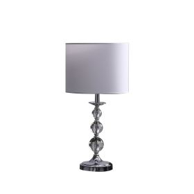 19.75" Ascending Solid Crystal Orbs Chrome Table Lamp in Chrome Silver