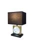 22"H GOLD SQUARE W/ BLACK SHADE CRYSTAL CENTERPIECE WITH NIGHT LIGHT, USB Port + Power Outlet