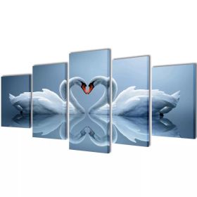 Canvas Wall Print Set Swan 79" x 39"