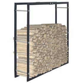 Firewood Rack Black 39.4"x9.8"x39.4" Steel