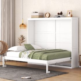 Queen Size Murphy Bed Wall Bed,White