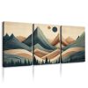 3 Panels Framed Abstract Wood Grain Style Mountain & Forest Canvas Wall Art Decor,3 Pieces Canvas Decoration Painting for Office,Dining room