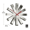 Umbra Ribbon Modern Metal Wall Clock Silent Analog Battery Operated Quartz Movement Steel