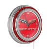 Corvette C6 Neon Clock - 14 inch Diameter - Red