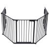 Fireplace fence - black 5-piece set