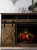 Bridgevine Home Farmhouse 66 inch Electric Fireplace TV Stand for TVs up to 80 inches, Minimal Assembly, Barnwood Finish