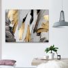 1pcs Framed Canvas Wall Art Decor Abstract Style Painting, Gold and Silver Color Painting Decoration For Office Living Room