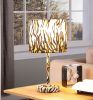 19.25" Faux Suede Tiger Print Metal Table Lamp