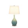 28" Teal Telli Pebble Mid-Century Resin Table Lamp