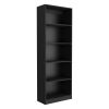 Wayne Black 3 Piece Living Room Set with 3 Bookcases