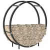 Firewood Rack Black 27.6"x7.9"x27.6" Steel