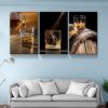 3 Panels Framed Canvas Whiskey Wall Art Decor,3 Pieces Mordern Canvas Painting Decoration Painting for Chrismas Gift, Office,Dining room,Living room