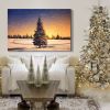 Framed Canvas Wall Art Decor Painting For Chrismas, Chrismas Tree in Dawn Chrismas Gift Painting For Chrismas Gift