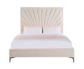 ACME Faiz Eastern King Bed, Beige Velvet BD00956EK