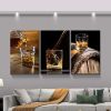 3 Panels Framed Canvas Whiskey Wall Art Decor,3 Pieces Mordern Canvas Painting Decoration Painting for Chrismas Gift, Office,Dining room,Living room