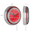 Corvette C6 Neon Clock - 14 inch Diameter - Red