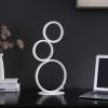 17" In 3-Ring Shaped Odu White Led Minimalist Metal Table Lamp