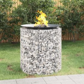 Gabion Fire Pit Ø 39.4" Galvanized Iron