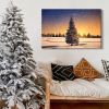 Framed Canvas Wall Art Decor Painting For Chrismas, Chrismas Tree in Dawn Chrismas Gift Painting For Chrismas Gift