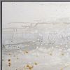 32 x 59 Hand Painted Abstract Painting, Framed, Black, White With Gold Foil