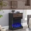 25 inch Stand Side Table with 3-Sided glass Electric Fireplace