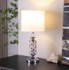 24" Vicki Chrome Bohemian Glass Mosaic Modern Table Lamp