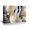 1pcs Framed Canvas Wall Art Decor Abstract Style Painting, Gold and Silver Color Painting Decoration For Office Living Room