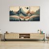 3 Panels Framed Abstract Wood Grain Style Mountain & Forest Canvas Wall Art Decor,3 Pieces Canvas Decoration Painting for Office,Dining room