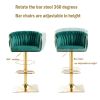 COOLMORE Vintage Bar Stools with Back and Footrest Counter Height Dining Chairs 2PC/SET