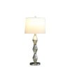 29.5" In Emil Moderne Geometric Glass Brushed Silver Table Lamp