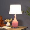 28" Pink Telli Pebble Mid-Century Resin Table Lamp