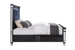 ACME Varian II Queen Bed in Black Velvet & Sliver FINISH BD00584Q