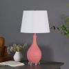 28" Pink Telli Pebble Mid-Century Resin Table Lamp