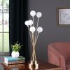 27.5" In 6-Light Acrylic Globe Aluminun Led Chrysanthe Yellow Gold Metal Table Lamp