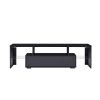 Black morden TV Stand with LED Lights; high glossy front TV Cabinet; can be assembled in Lounge Room; Living Room or Bedroom; color:black