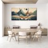 3 Panels Framed Abstract Wood Grain Style Mountain & Forest Canvas Wall Art Decor,3 Pieces Canvas Decoration Painting for Office,Dining room