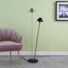 47.5" In Led Double G-9 Matte Powder Black/Silver Redman Brushed Nickel Floor Lamp