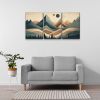 3 Panels Framed Abstract Wood Grain Style Mountain & Forest Canvas Wall Art Decor,3 Pieces Canvas Decoration Painting for Office,Dining room