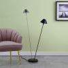 47.5" In Led Double G-9 Matte Powder Black/Silver Redman Brushed Nickel Floor Lamp