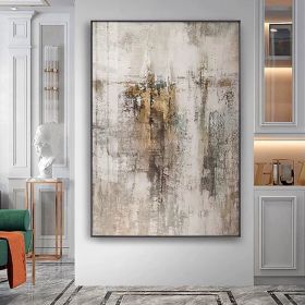 Large Size Abstract Oil Painting Beige Gold Brown Wall Art Canvas Modern Abstract Picture Home Decoration Decor Oversized Scandinavian Art (size: 60x90cm)