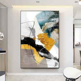 Handmade Abstract Gold Oil Painting On Canvas Wall Art Decoration Modern Picture For Home Decor (size: 100x150cm)