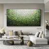 Handmade Large Abstract Oil Painting on Canvas;  Original Textured Boho Wall Art Green Fancy Acrylic Painting Modern Living Room Home Decor