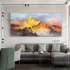 Gold Mountain Oil Painting on Canvas Original Blue Sky Painting Gold Wall Art Abstract Landscape Decor Wall Art Home Decor