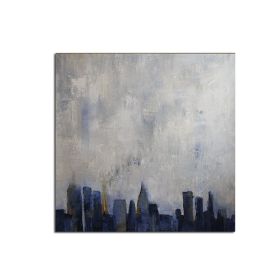 Handmade Abstract Oil Painting Top Selling Wall Art Modern Minimalist City Building Picture Canvas Home Decor For Living Room No Frame (size: 150x150cm)