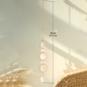 1pc Acrylic Sun-moon Metal Chain Home Living Room Decoration Car Hanging (Color: Pink)