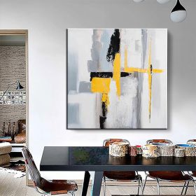 Hand Painted Oil Paintings Black and white gold Modern Abstract Oil Paintings On Canvas Wall Art Decorative Picture Living Room Hallway Bedroom Luxuri (style: 01, size: 100x100cm)