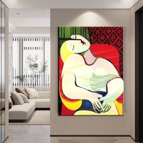 Hand Painted Oil Painting Pablo Picasso After the Original Painting Small the Dream Living Room Hallway Bedroom Luxurious Decorative Painting (style: 01, size: 90x120cm)